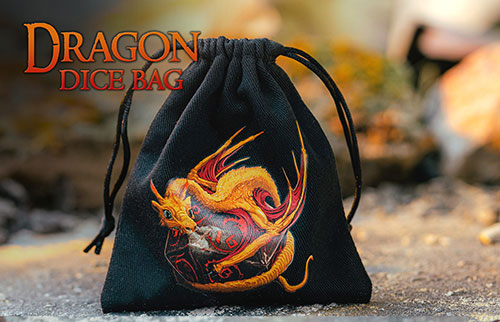 Dragon Black & Adorable Dice Bag
