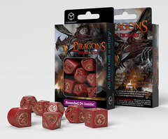 Dragons Modern Dice Set Red & Gold