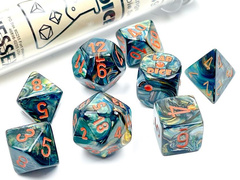 Lustrous Polyhedral Alpestris/orange 7-Die Set