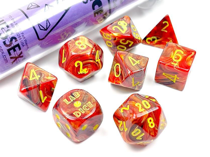 Vortex Polyhedral Underworld/yellow 7-Die Set