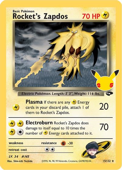 Rockets Zapdos - 15/132 - Holo Rare