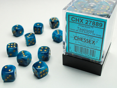 Phantom 12mm Teal w/Gold D6 Dice - CHX25889