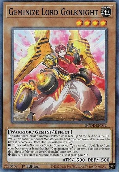 Geminize Lord Golknight - BODE-EN032 - Common - 1ere edition // Burst Of Destiny - BODE