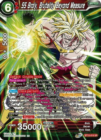 SS Broly, Brutality Beyond Measure - BT15-019 - SR