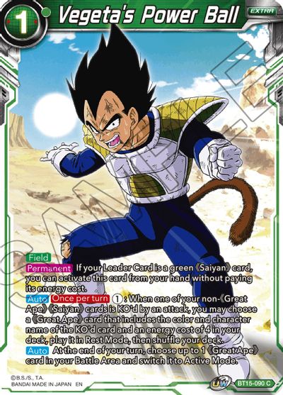Vegetas Power Ball - BT15-090 - C