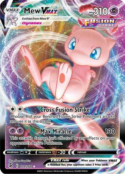 Mew V Star cheapest Alt. Alternate Art Pokemon TCG Fusion Strike 2021