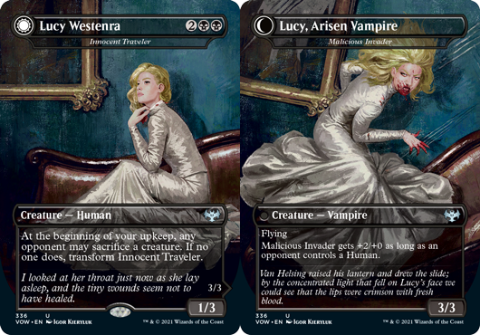 Lucy Westenra - Innocent Traveler // Lucy, Arisen Vampire - Malicious Invader - Foil - Showcase