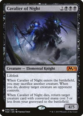 Cavalier of Night - The List