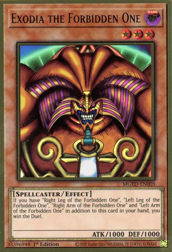 Exodia lInterdit - MGED-EN005 - Premium Gold Rare - 1ere edition // Maximum Gold: El Dorado - MGED