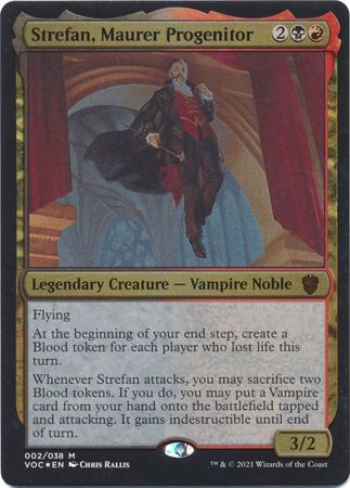 mtg thick commander card Commodore Guff Foil - CMM put X +1/+1 counters on target creature Strefan, Maurer Progenitor - Foil