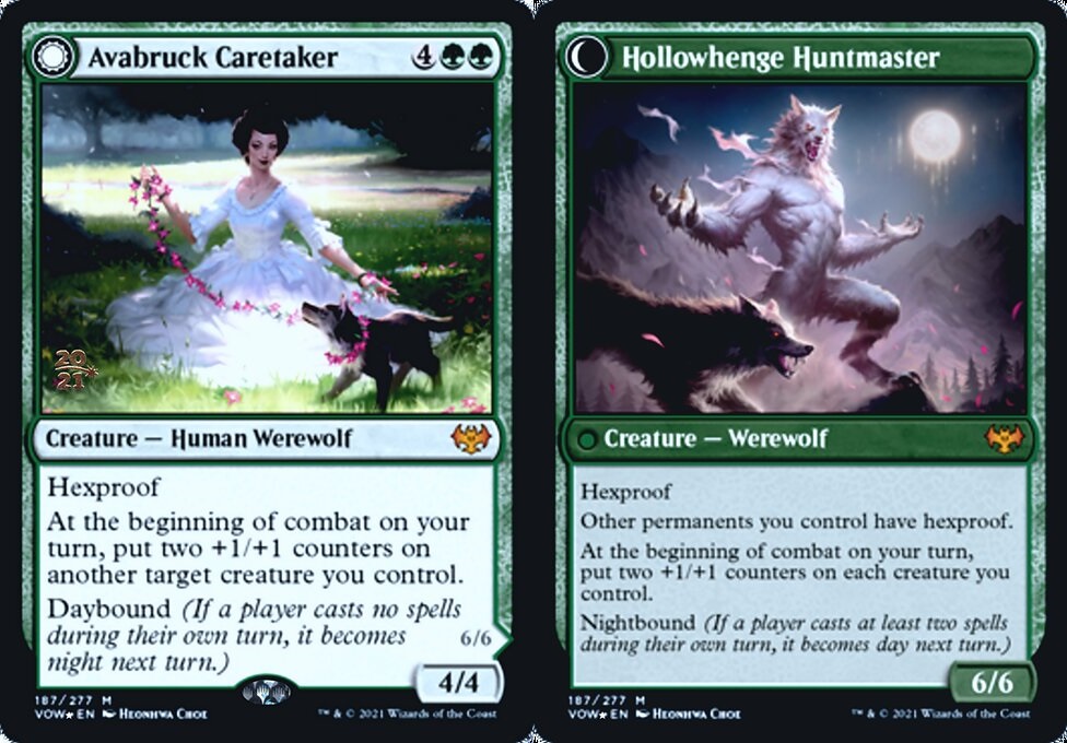 Avabruck Caretaker // Hollowhenge Huntmaster - Foil - Prerelease Promo