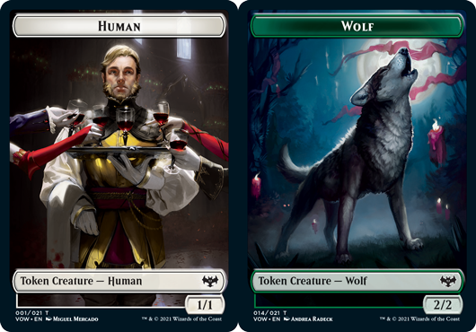 Human Token (001) // Wolf Token (014) - Foil Human Token (001) // Wolf Token (014) - Foil