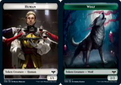 Human (001) // Wolf (014) Double-sided Token - Foil