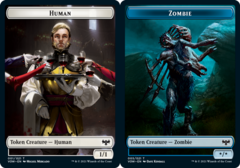 Human (001) // Zombie (005) Double-sided Token - Foil