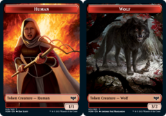 Wolf (011) // Human (010) Double-sided Token - Foil