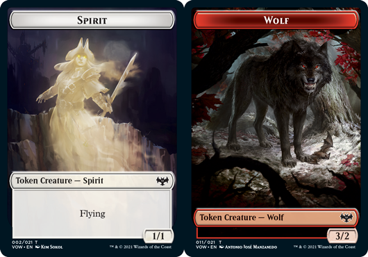 Spirit Token (002) // Wolf Token (011) - Foil Spirit Token (002) // Wolf Token (011) - Foil