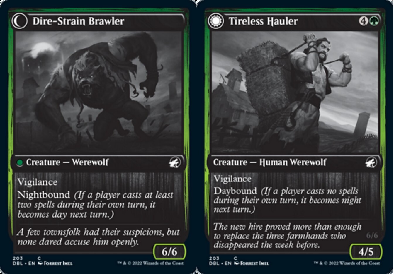 Tireless Hauler // Dire-Strain Brawler - Foil