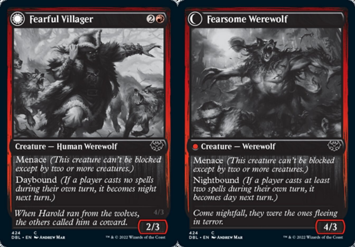 Fearful Villager // Fearsome Werewolf