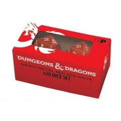 Red & White Heavy Metal d20 Dice Set - UPR18396