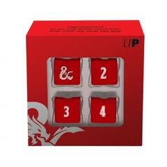 Red & White Heavy Metal d6 Dice Set - UPR18397