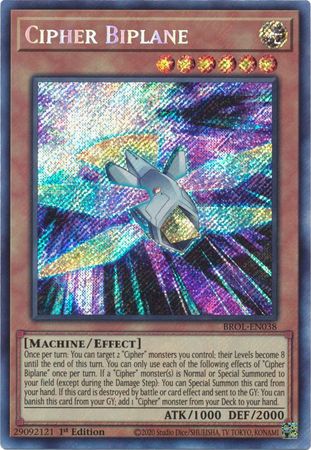 Cipher Biplane - BROL-EN038 - Secret Rare - 1st Edition Cipher Biplane - BROL-EN038 - Secret Rare - 1st Edition