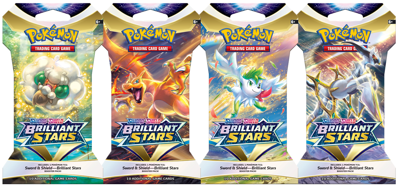 Sword & Shield - Brilliant Stars Sleeved Booster Pack Art Bundle (Set of 4)