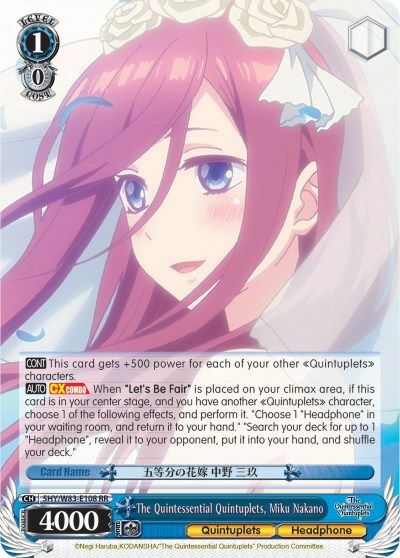 The Quintessential Quintuplets, Miku Nakano - 5HY/W83-E108 - RR