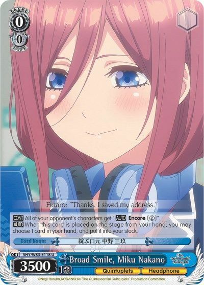 Broad Smile, Miku Nakano - 5HY/W83-E118 - U