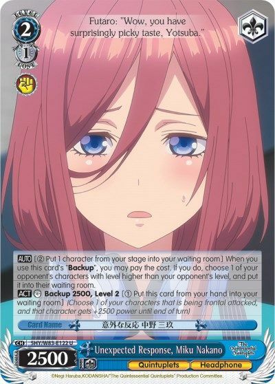 Unexpected Response, Miku Nakano - 5HY/W83-E122 - U