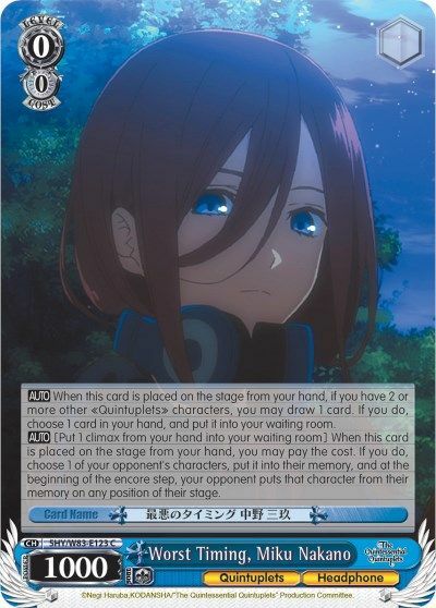Worst Timing, Miku Nakano - 5HY/W83-E123 - C