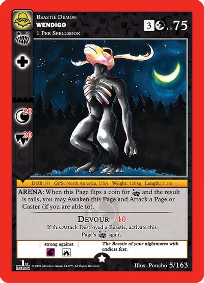 Wendigo 5/163 - Reverse Holo - 1st Edition