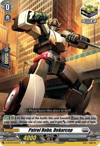 Patrol Robo, Dekarcop - D-BT03/042EN - R