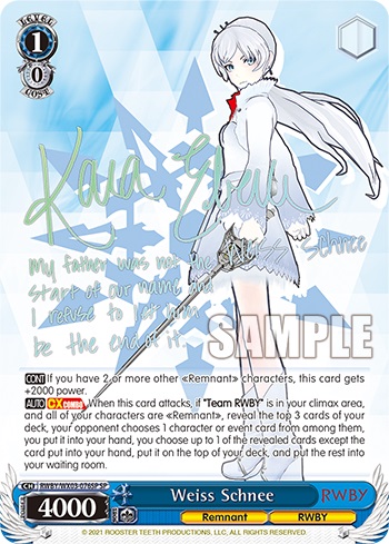 Weiss Schnee - RWBY/WX03-076SP - SP