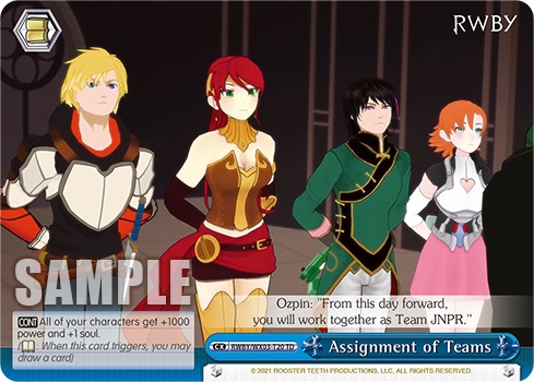 Assignment of Teams - RWBY/WX03-T20 - TD