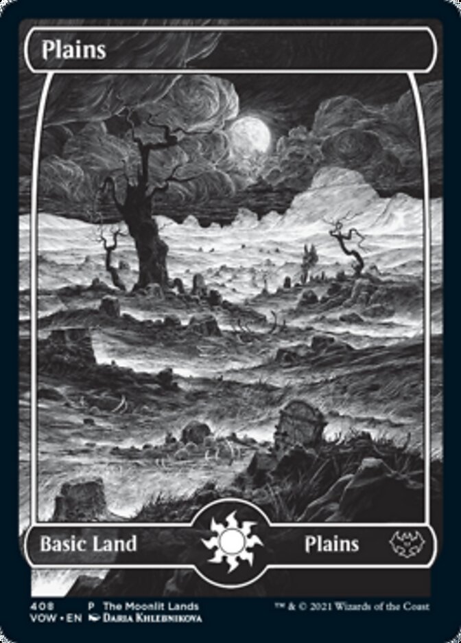 Plains (408) - Silver Foil Etched - The Moonlit Lands