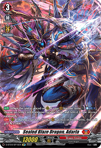 Sealed Blaze Dragon, Adarla - D-BT04/SP16EN - SP
