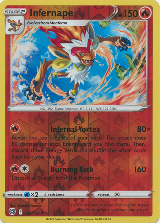 Infernape - 026/172 - Holo Rare - Reverse Holo