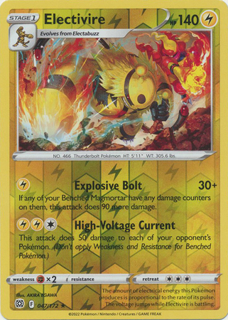 Electivire - 047/172 - Rare - Reverse Holo