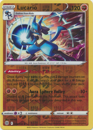 Lucario - 079/172 - Holo Rare - Reverse Holo