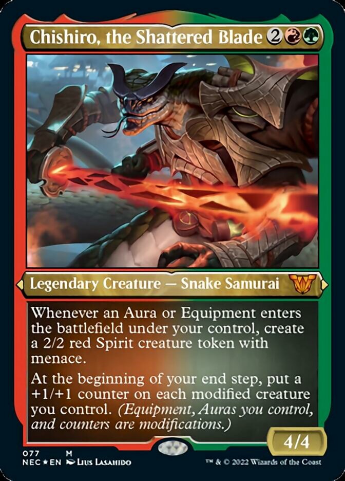 mtg thick commander card Magic: The Gathering's Big Debate: Etched Or Oversized? Mishra, Eminent One - Foil