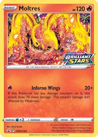 Moltres - SWSH185 - Brilliant Stars Prerelease Promo