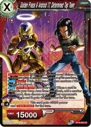Golden Frieza & Android 17, Determined Tag Team - BT16-003 - UC - Foil