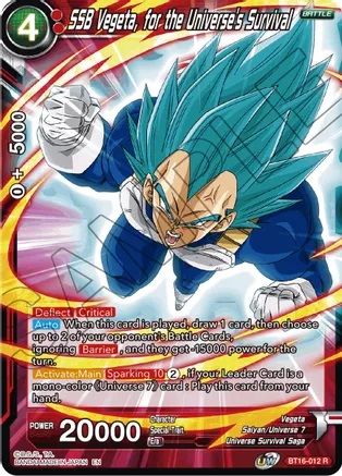 SSB Vegeta, for the Universes Survival - BT16-012 - R - Foil