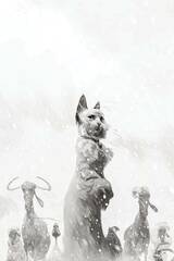 Animal Castle #4 Cvr E 30 Copy Delep B&W Winter Animals Incv (MR) (STL217839)