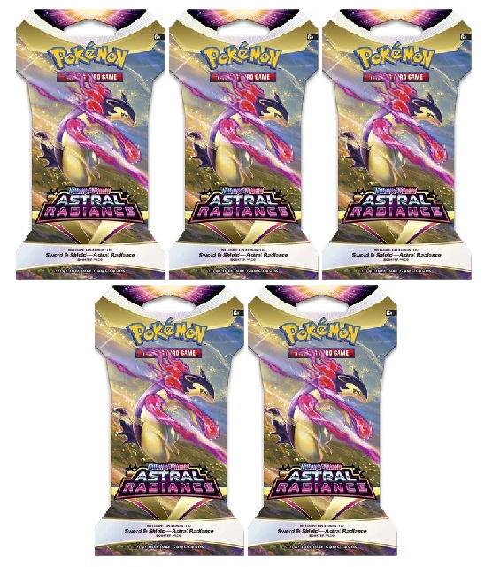 Sword & Shield - Astral Radiance Sleeved Booster Pack Art Bundle (Set of 5)