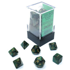 Chessex Mini Dice Set: Scarab - Jade w/ Gold (7) - CHX20415