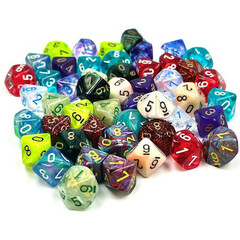 Chessex Bag of Dice: Mini d10 Signature Dice (50) - CHXLE916