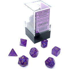 Chessex Mini Dice Set: Borealis Luminary - Royal Purple w/ Gold (7) - CHX20587