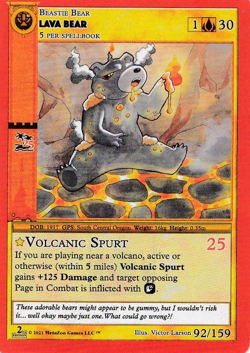 Lava Bear 92/159 - Second Edition