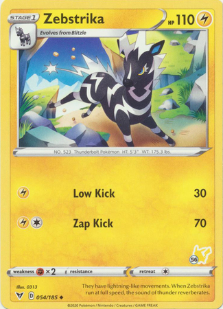 Zebstrika - 054/185 - Battle Academy 2022 (Pikachu Symbol 56)